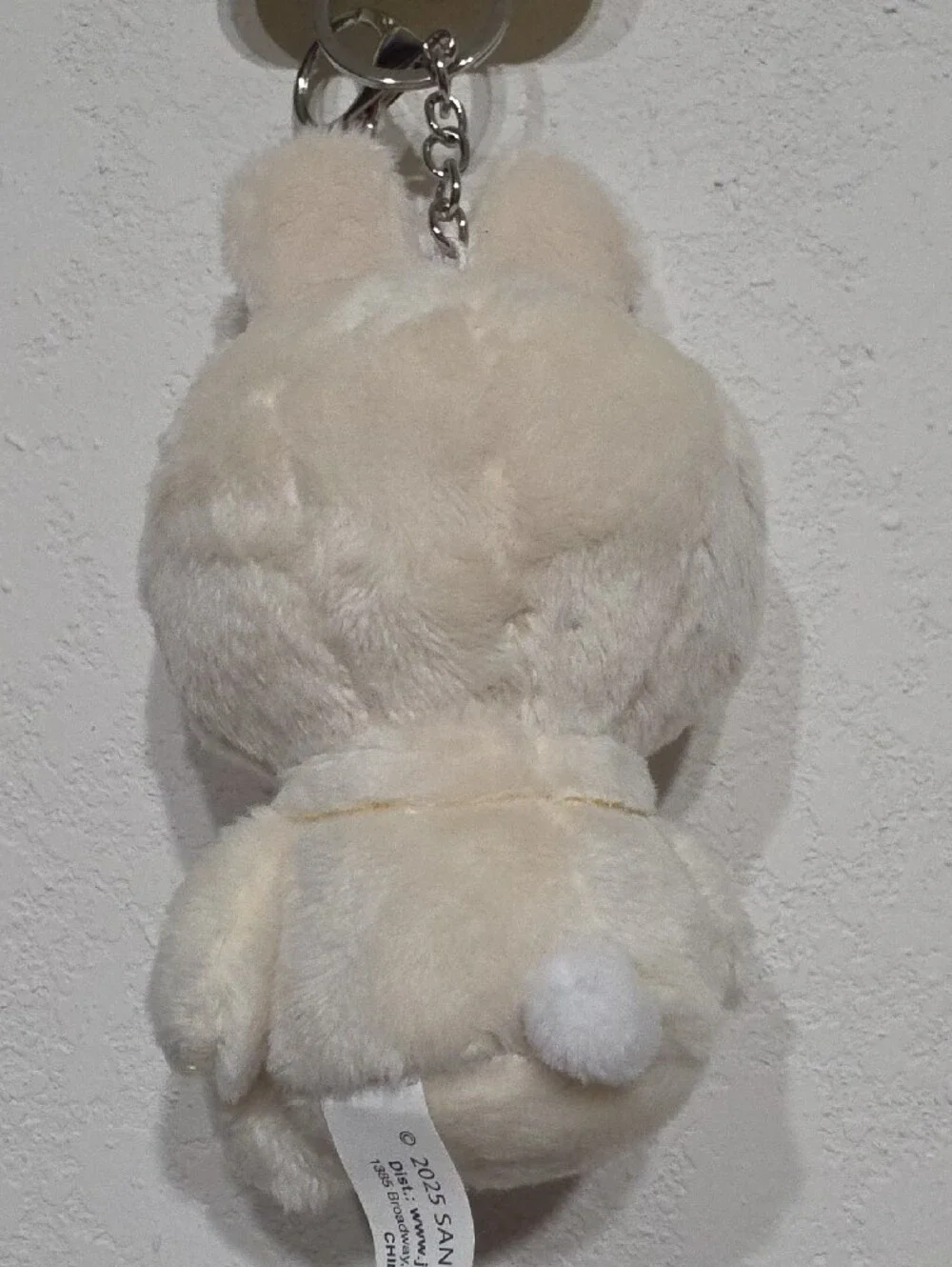 Hello Kitty Cream Bunny Keychain with Pink Accents